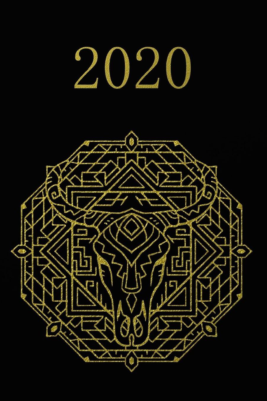 2020: Calendario e Agenda settimanale 2020 + calendario mensile + 20 pagine Indirizzi +20 pagine foderate +20 pagine Blanco per schizzi - Nero Oro Nero Teschio di animale