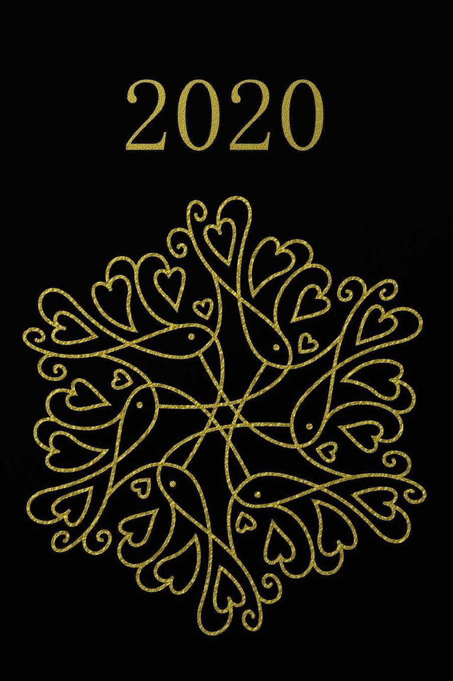 2020: Calendario e Agenda settimanale 2020 + calendario mensile + 20 pagine Indirizzi +20 pagine foderate +20 pagine Blanco per schizzi - Mandala Nero Oro Nero