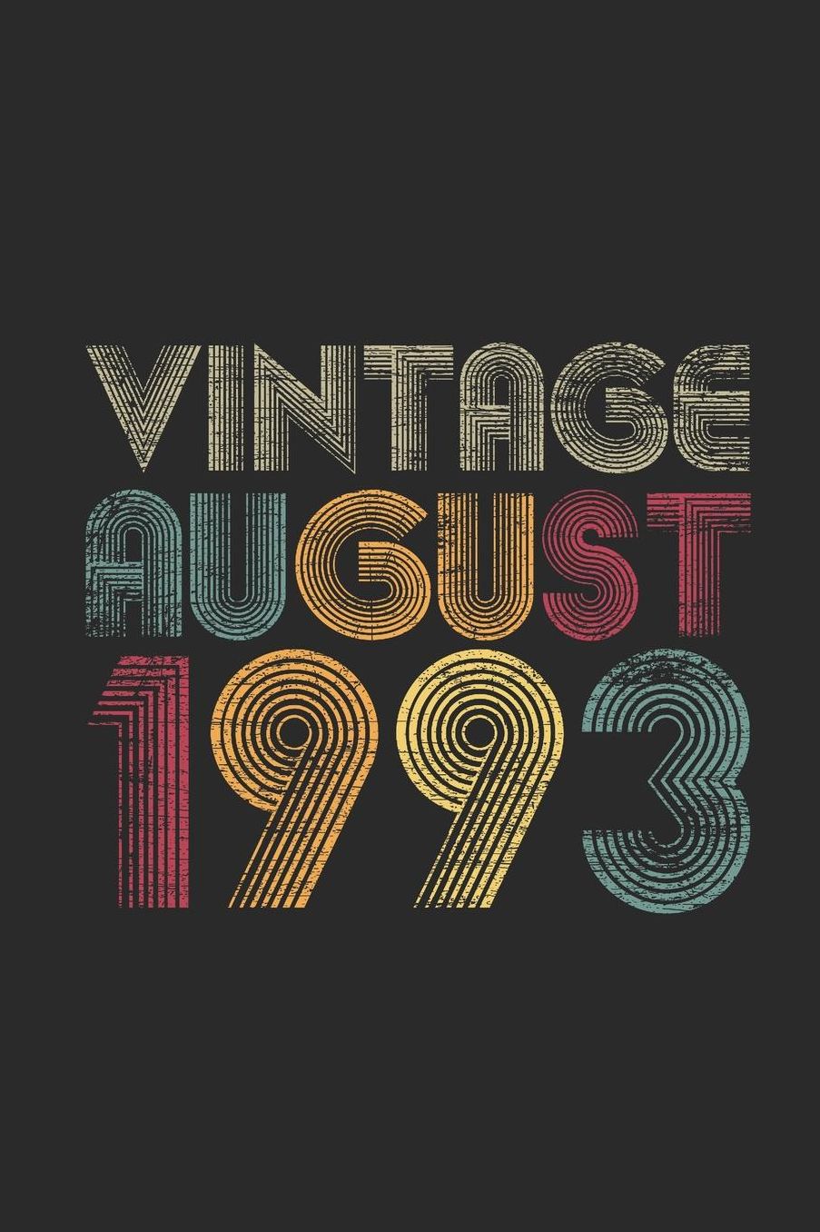 Vintage August 1993: Blank Lined Notebook / Journal (6 X 9 -120 Pages) - August Birthday Gift Idea