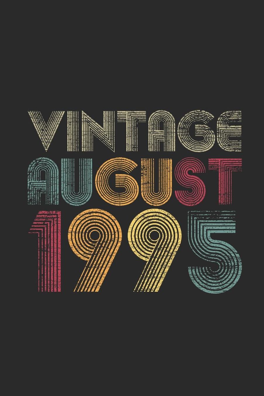Vintage August 1995: Small Lined Notebook (6 X 9 -120 Pages) for Birthday Gift Idea