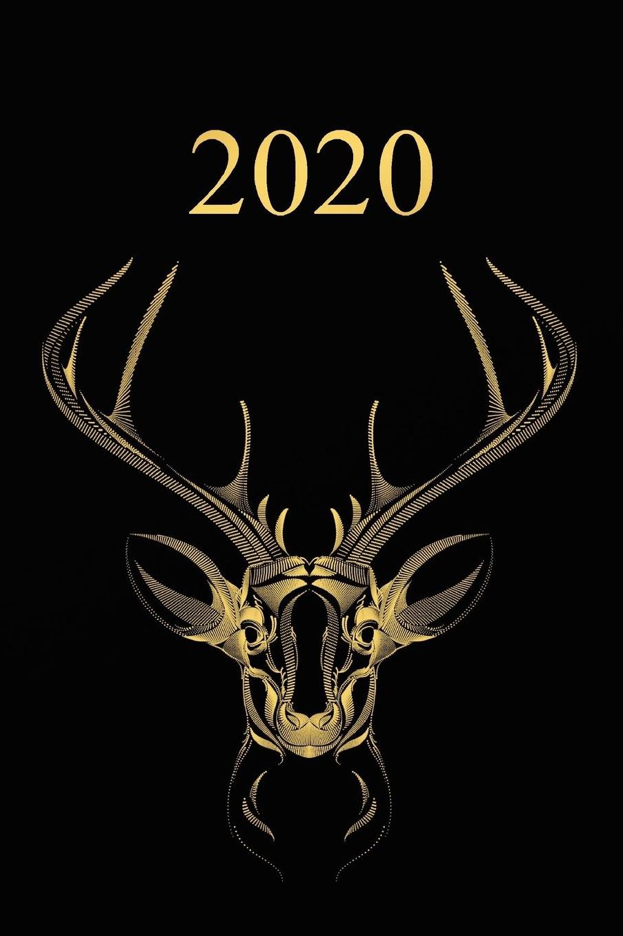 2020: Calendario e Agenda settimanale 2020 + calendario mensile + 20 pagine Indirizzi +20 pagine foderate +20 pagine Blanco per schizzi - Cervo Nero Oro Nero