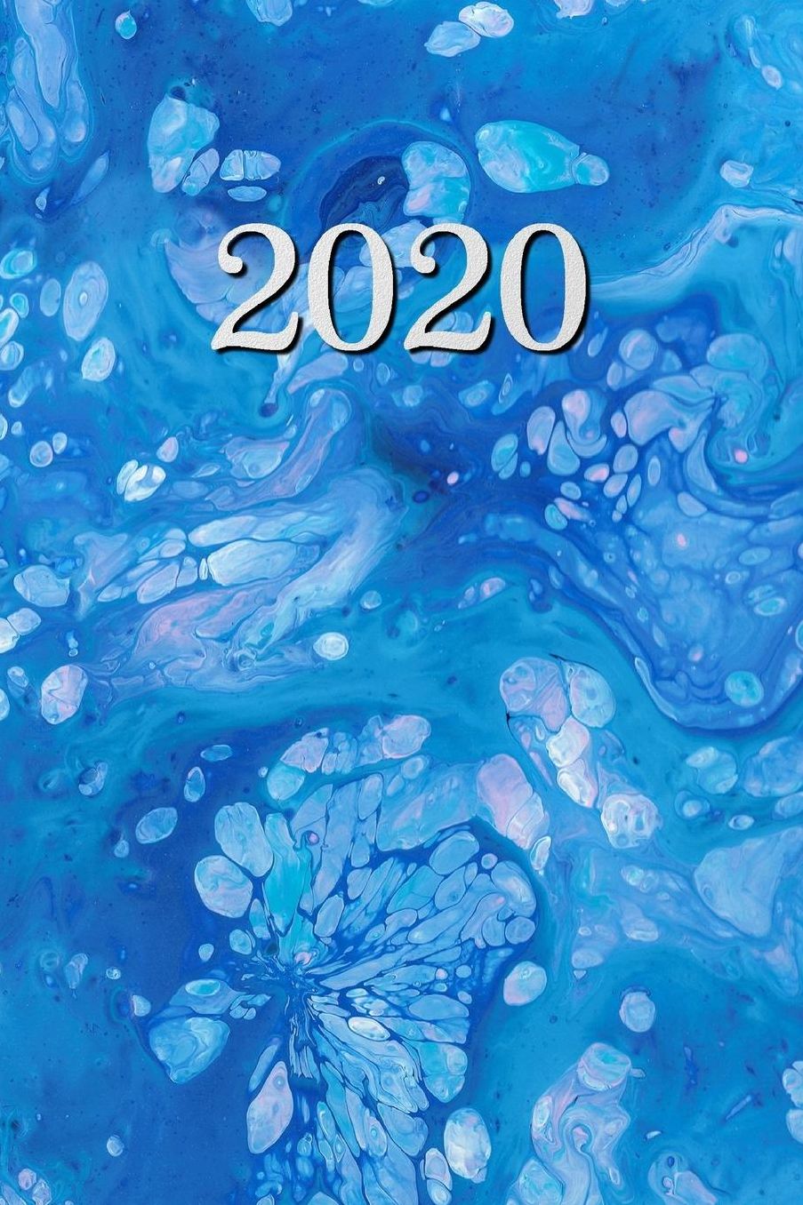 2020: Calendario e Agenda settimanale 2020 + calendario mensile + 20 pagine Indirizzi +20 pagine foderate +20 pagine Blanco per schizzi - Blu Marmorizzato