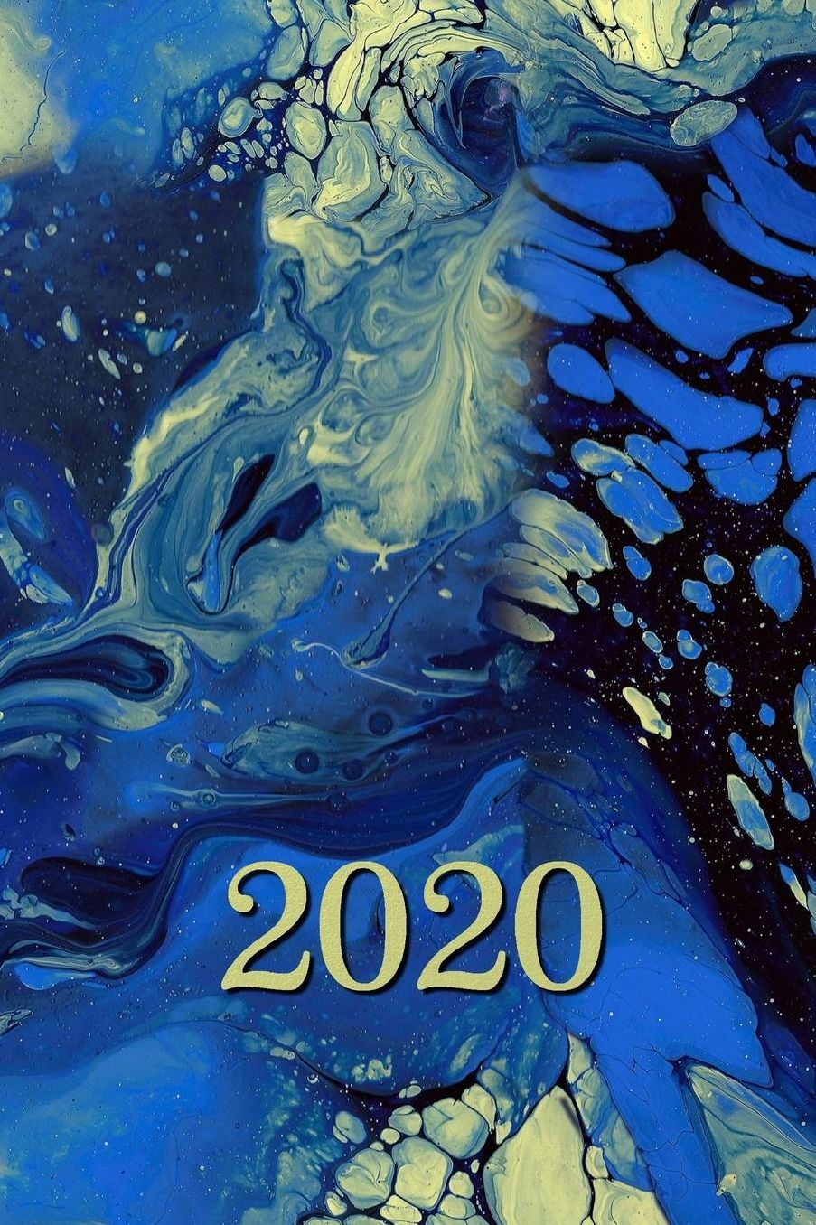 2020: Calendario e Agenda settimanale 2020 + calendario mensile + 20 pagine Indirizzi +20 pagine foderate +20 pagine Blanco per schizzi - Blu scuro marmorizzato