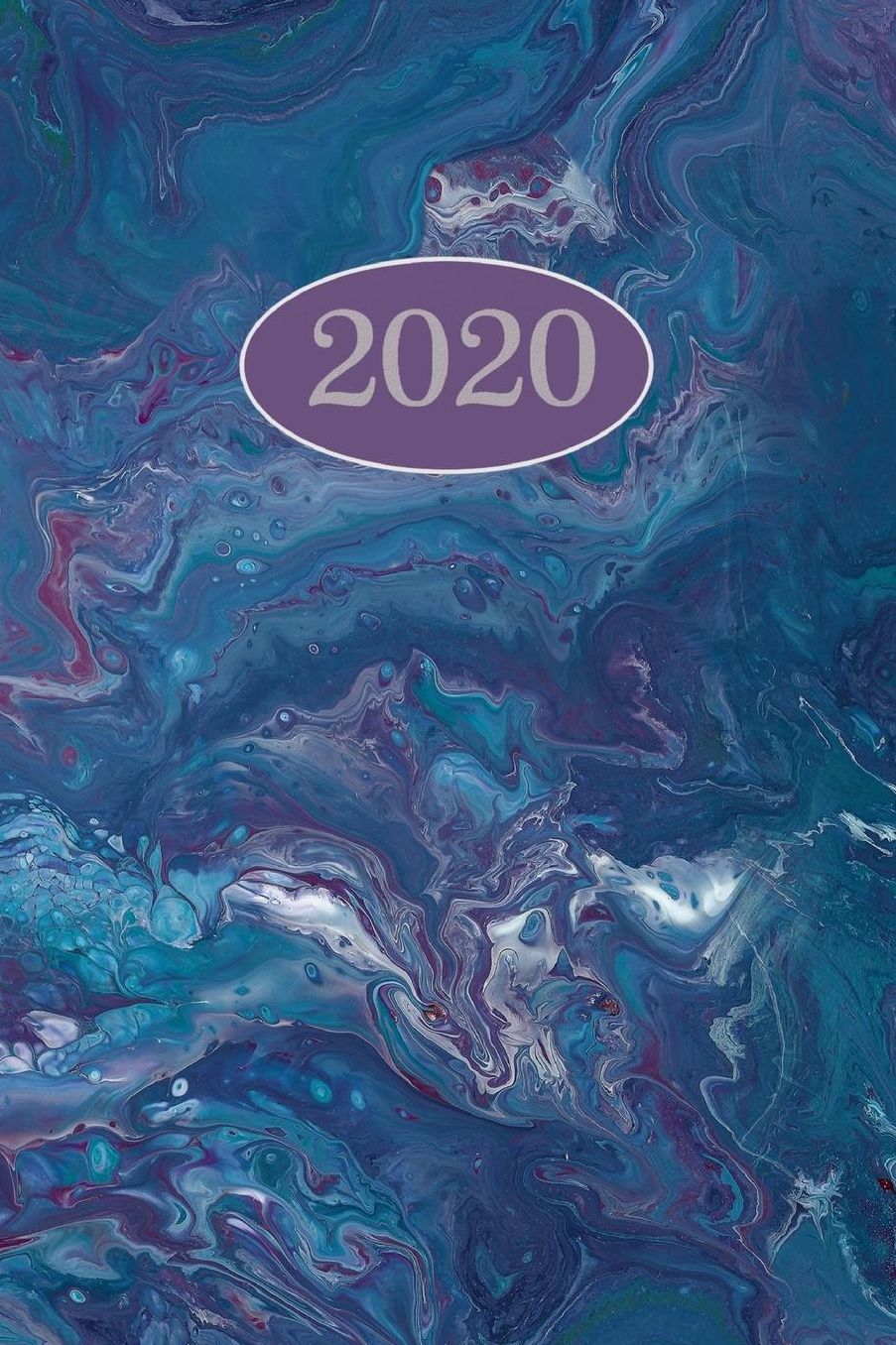 2020: Calendario e Agenda settimanale 2020 + calendario mensile + 20 pagine Indirizzi +20 pagine foderate +20 pagine Blanco per schizzi - Blu Viola Marmorizzato