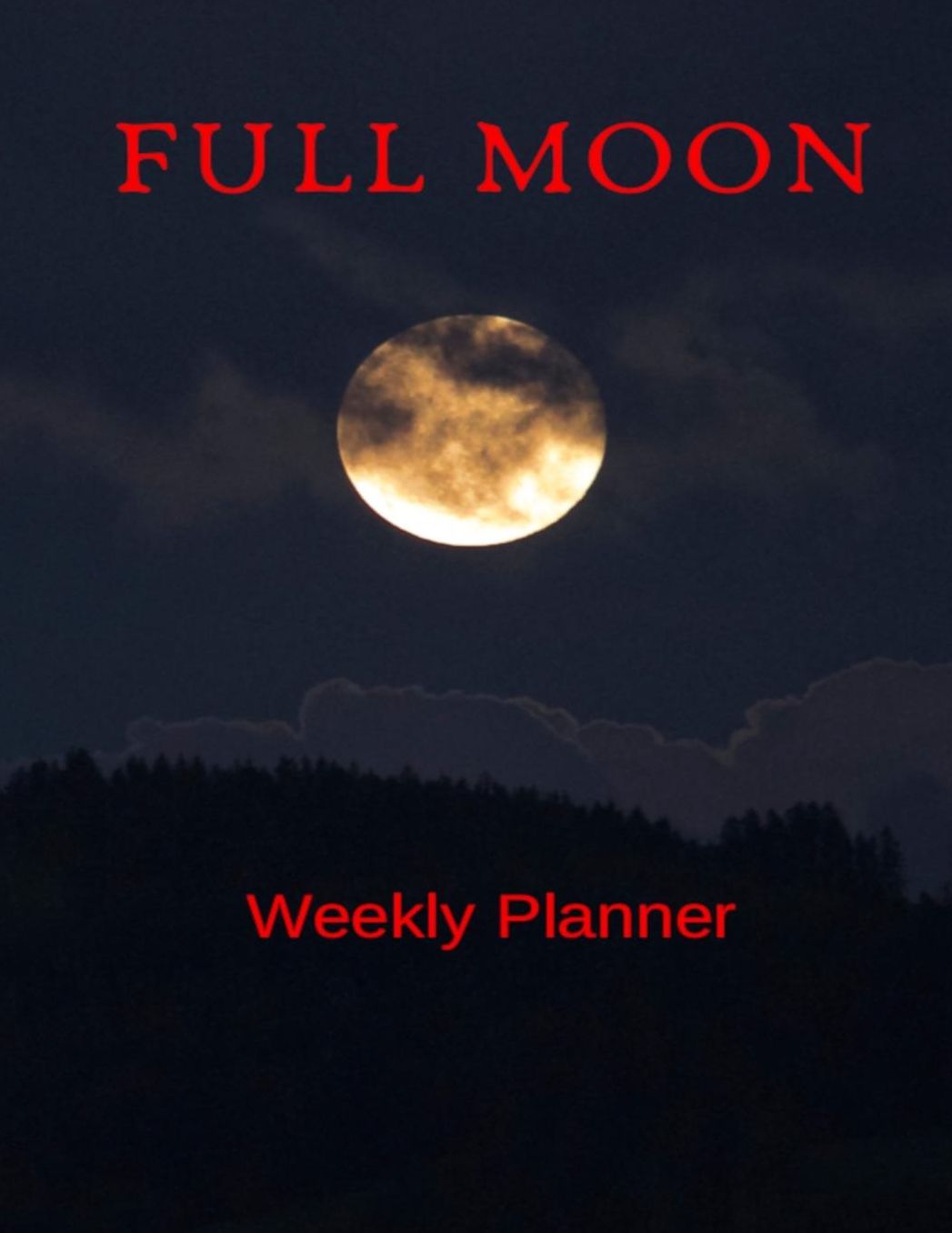 Full Moon Weekly Planner: 8.5X11 120 Pages Dated Calendar With To-Do List, Organizer, 2020 Year At A Glance and Vertical Detailed Pages
