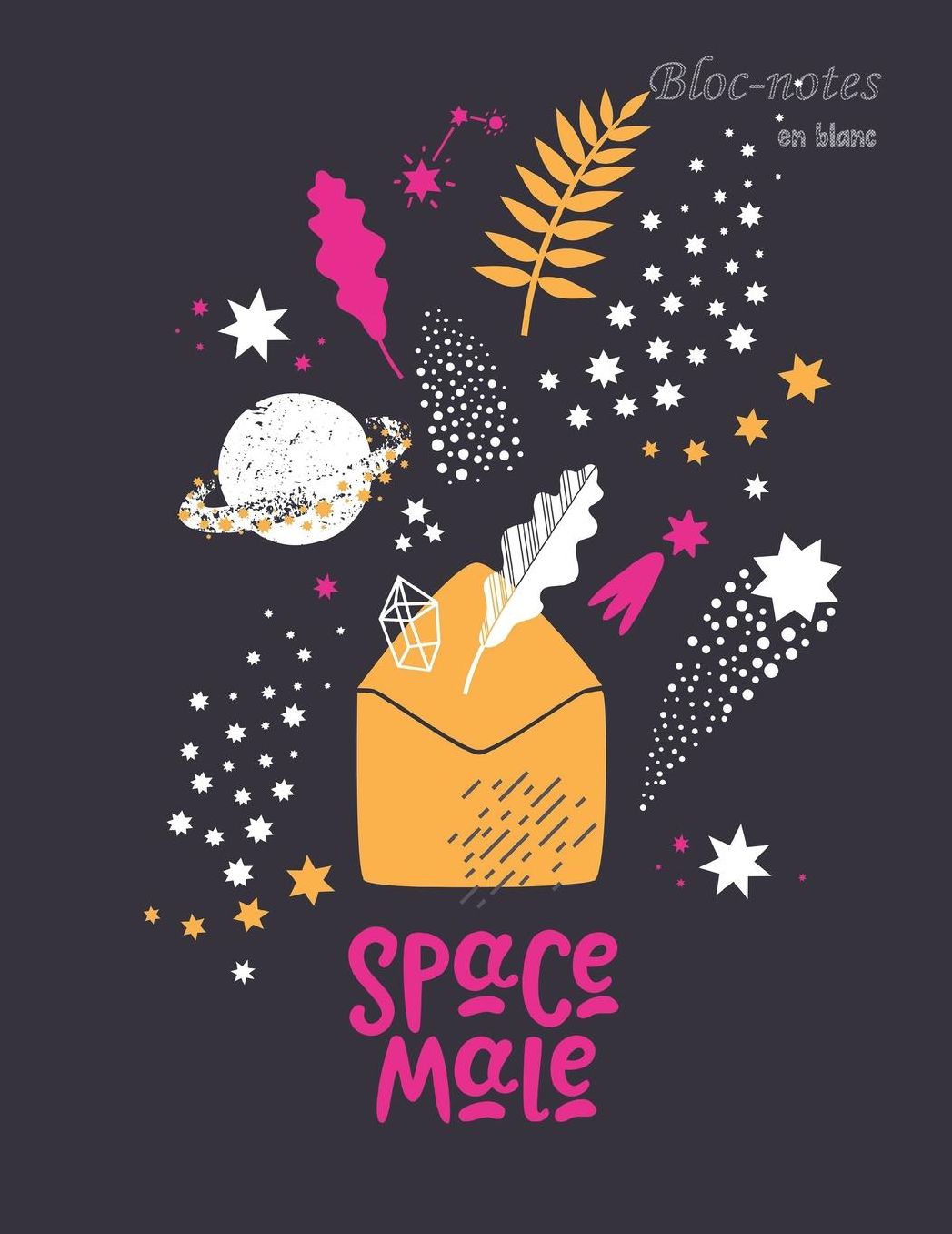 Bloc-notes en blanc: SPACE MALE - format A4 112 pages carnet de notes avec registre idï¿½al comme agenda, carnet de croquis, carnet de croquis, carnet ï¿½ dessin ou cahier ï¿½ colorier vide