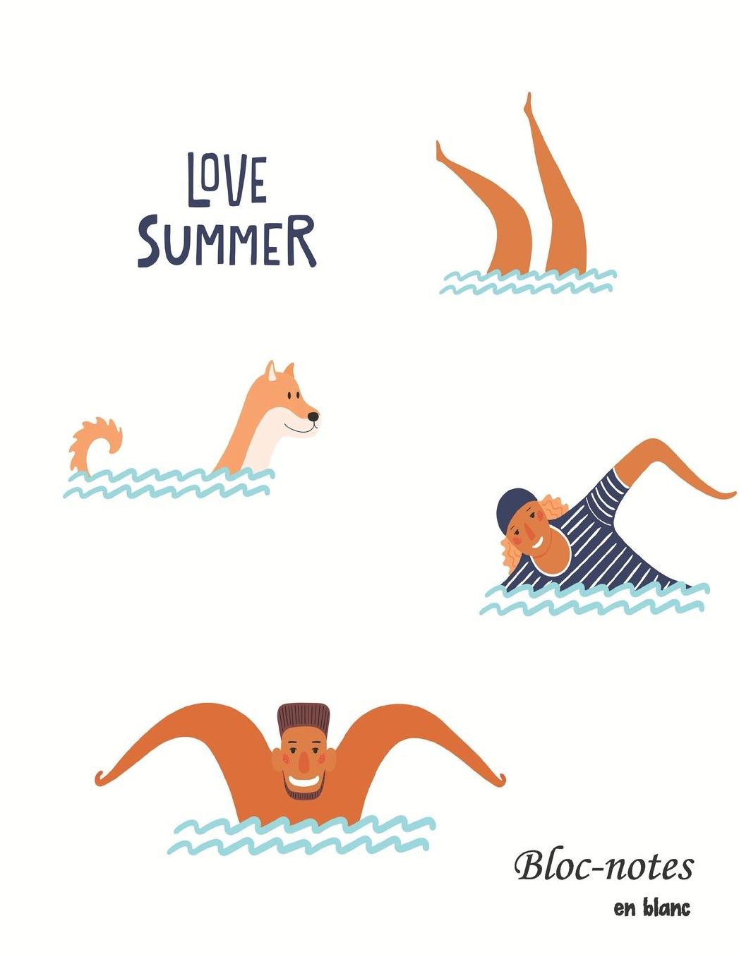 Bloc-notes en blanc: LOVE SUMMER - format A4 112 pages carnet de notes avec registre idï¿½al comme agenda, carnet de croquis, carnet de croquis, carnet ï¿½ dessin ou cahier ï¿½ colorier vide