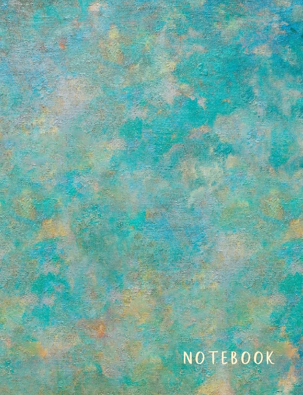 Notebook: Composition Notebook. College ruled. 120 Pages. Perfect for school notes, Ideal as a journal or a diary. 9.69 x 7.44. Great gift idea. (Watercolor, turquoise abstract design. Soft matte cover).