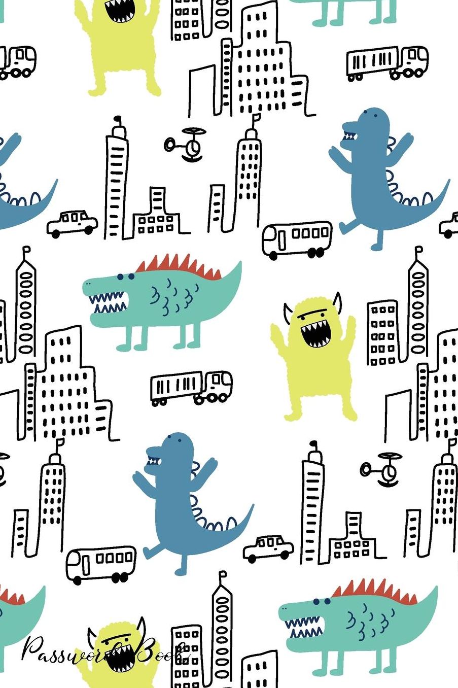 Password Book: Include Alphabetical Index With Cute Monster Background