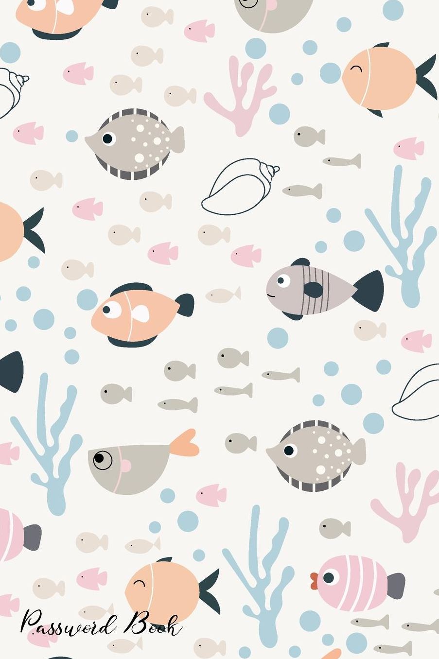 Password Book: Include Alphabetical Index With Fish Style Doodle Background