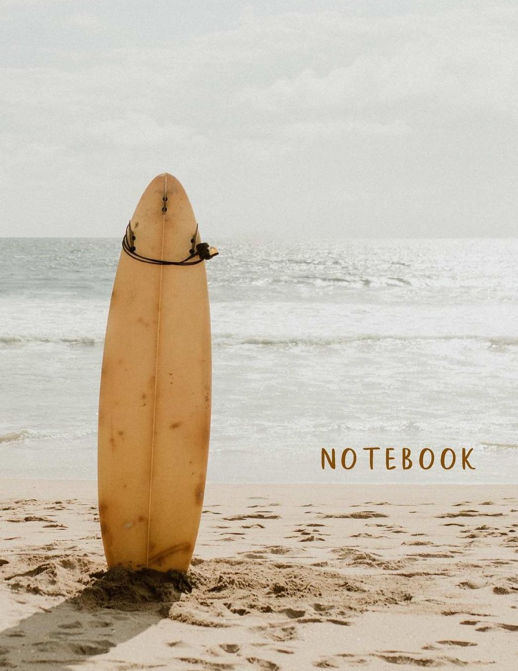 Notebook: Large format (letter size). 120 Lined pages. Wide ruled. Ideal for School notes, Journaling, Hand lettering or Calligraphy practice. Perfect gift. 8.5' x 11.0'. (Ocean, beach, surf board. Soft matte cover).