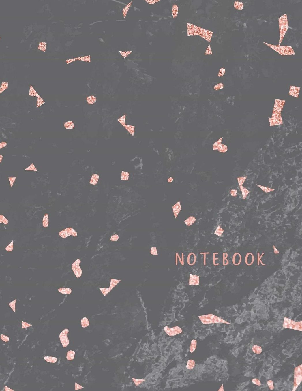 Notebook: Large format (letter size). 120 Lined pages. Wide ruled. Ideal for School notes, Journaling, Hand lettering or Calligraphy practice. Perfect gift. 8.5' x 11.0'. (Terrazzo tiles, pink with grey background. Soft matte cover).