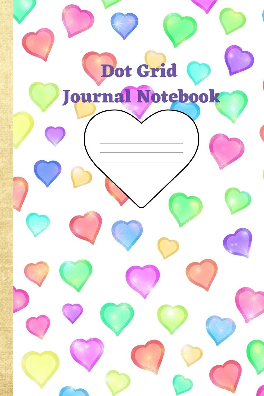 Dot grid journal notebook: 6x 9 120 pages Dotted matrix design book, sketchbook with dots, has pretty hearts on the cover, use as a guide for practicing handwriting, hand lettering, geometry student notebook, architectural technical drawings
