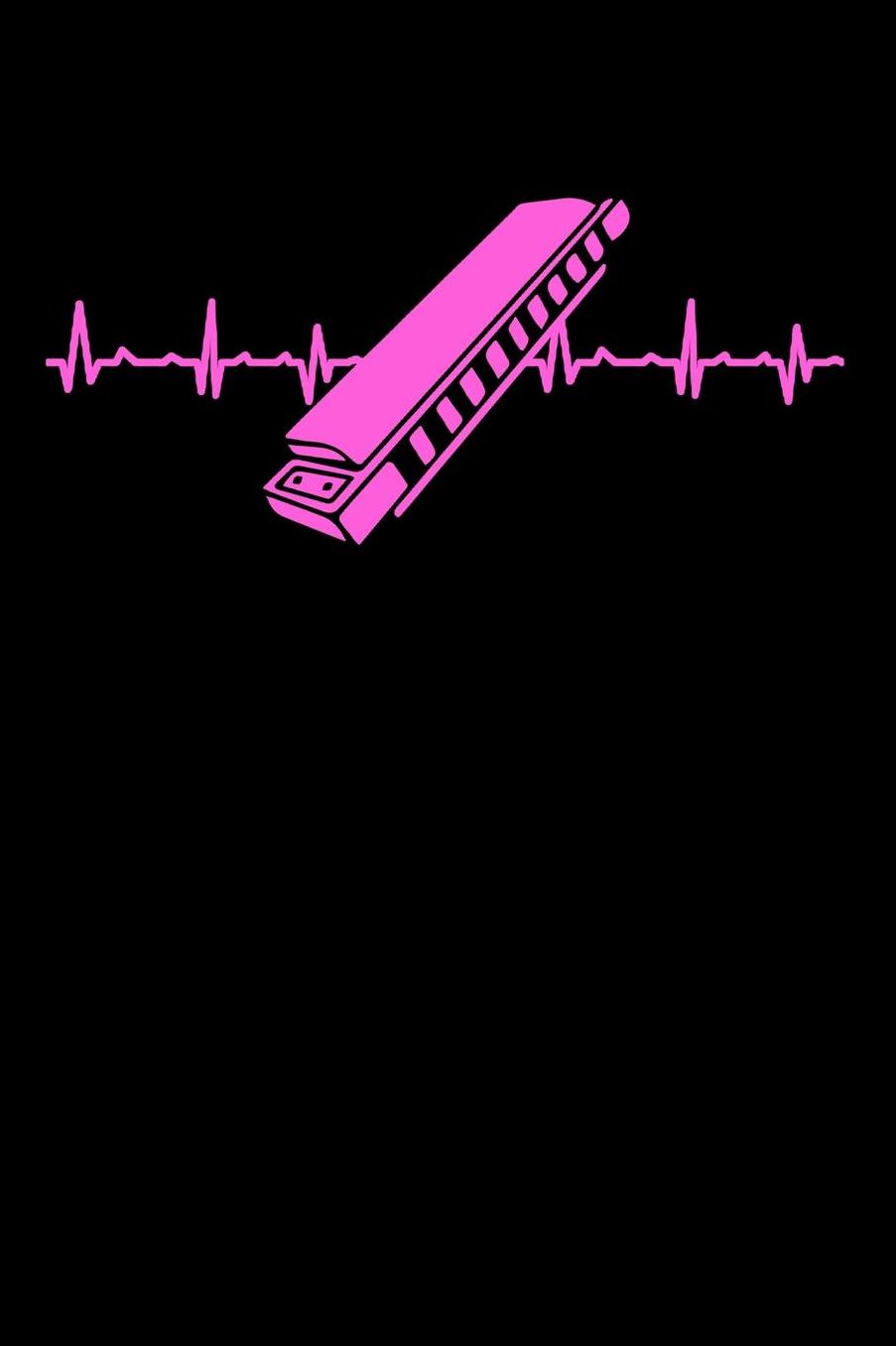 Pink Heartbeat Harmonica: Lined Notebook (6x 9 inch size = nearly DIN A5 - 120 Pages) - perfect as music book or song writing book, suitable gift for Harmonica musicians!