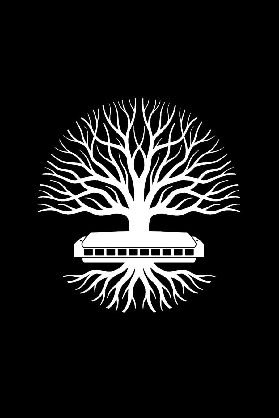 Tree Harmonica: Dot Grid Notebook (6x 9 inch size = nearly DIN A5 - 120 Pages) - perfect as music book or song writing book, suitable gift for Harmonica musicians!
