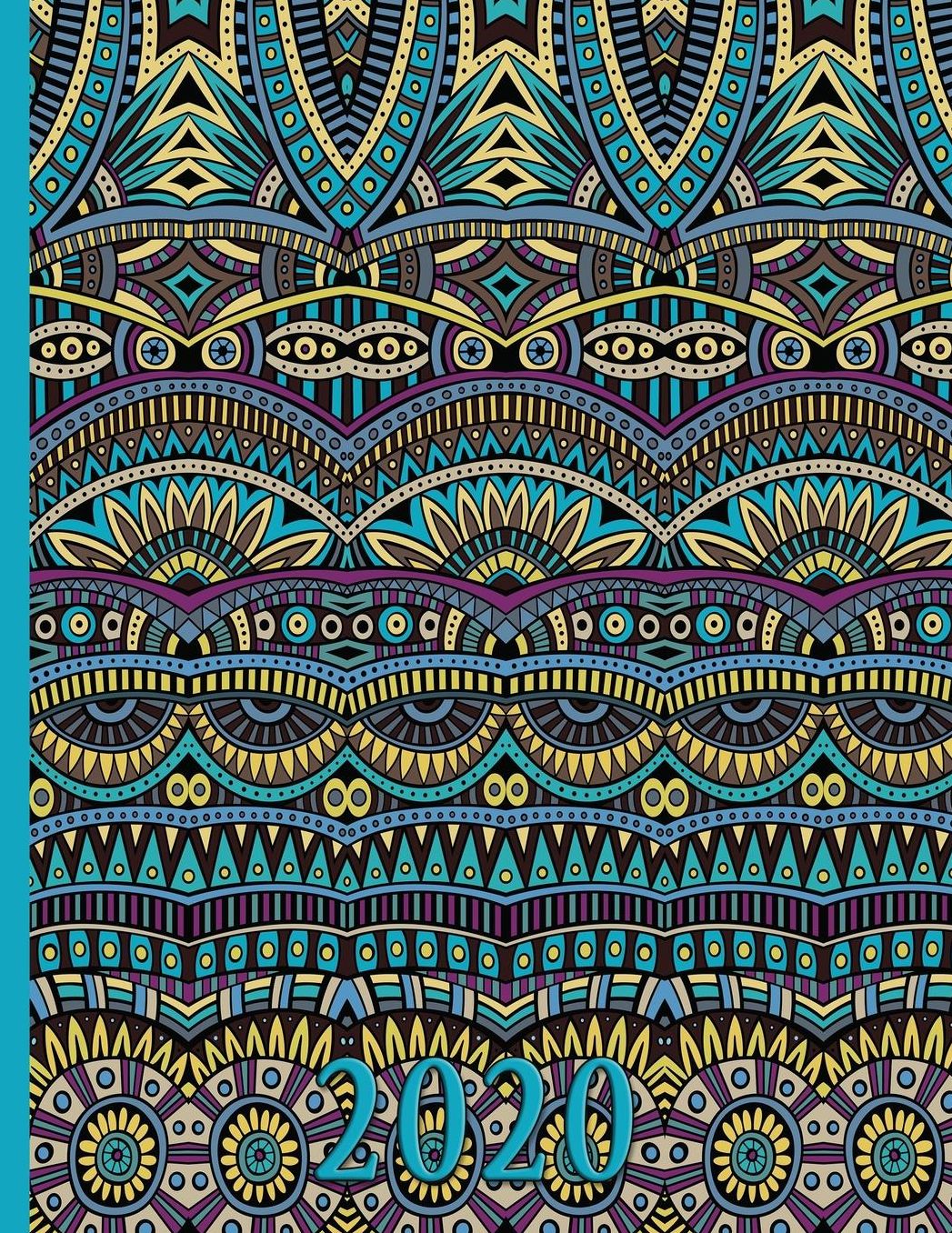 Colorful Tribal Pattern in Blues and Purples: 2020 Schedule Planner and Organizer / Weekly Calendar