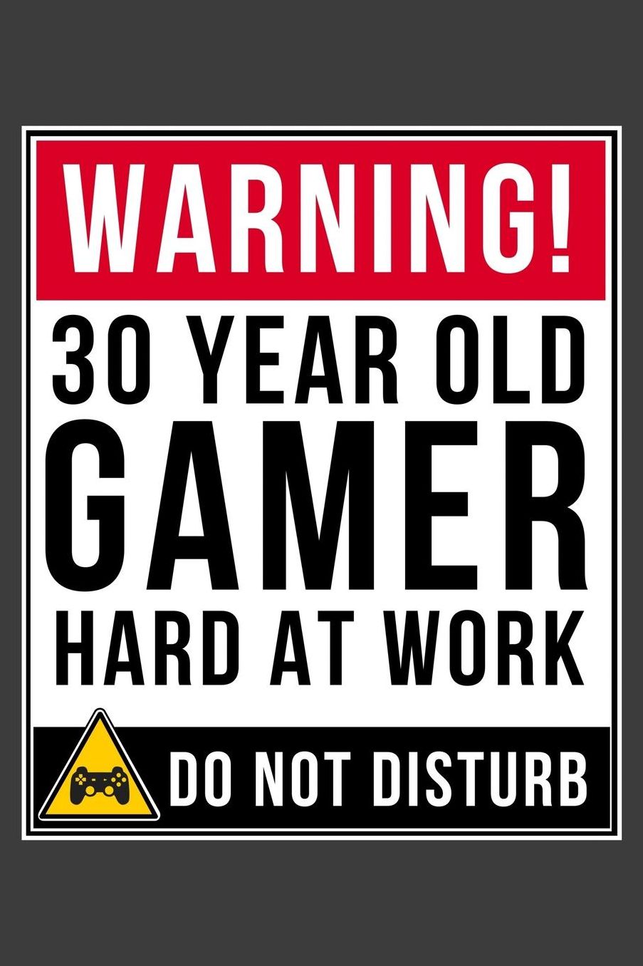 Warning 30 Year Old Gamer Hard At Work Do Not Disturb: 30 Year Old Gamer 2020 Calender Diary Planner 6x9 Personalized Gift For 30th Birthdays