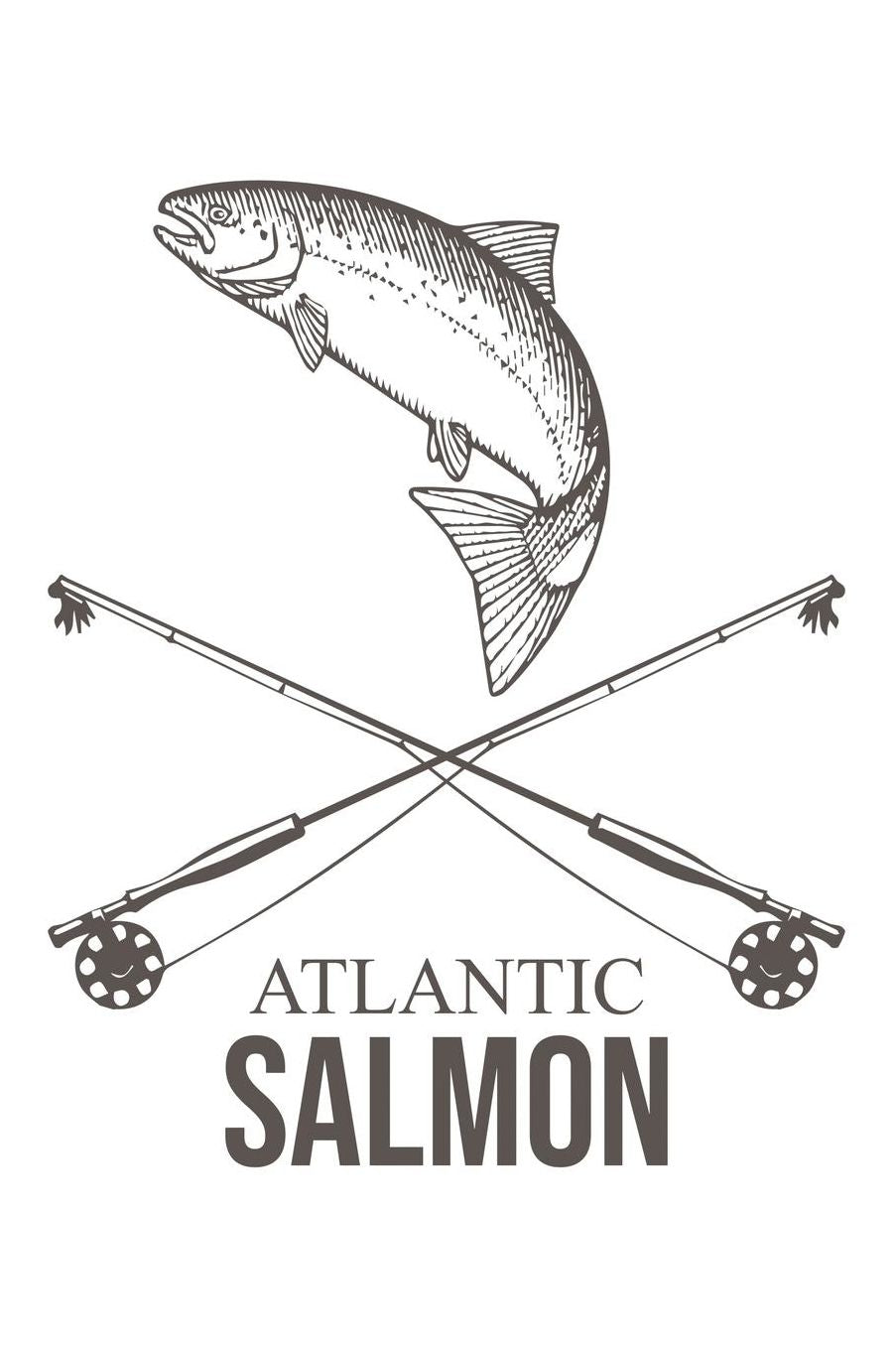 Atlantic Salmon: Fishing Notebook for any true Fisherman. DIY Writing Diary, Sports Fishing Journal Log Book, Planner Note Book - 120 Lined Pages