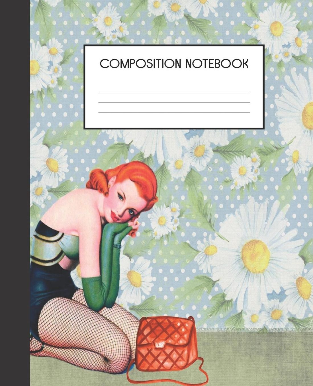 Composition Notebook: Retro Pin Up Girl College Ruled Notebook Lined Journal 100 Pages 7.5 X 9.25 School Subject Book Notes Student Gift Kids Teenager Adult Teacher