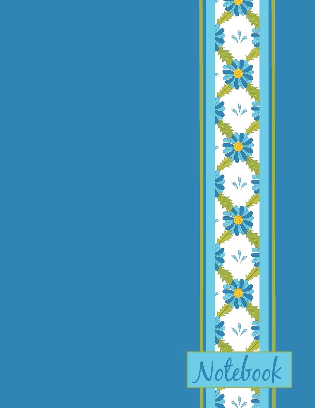 Notebook: School Subject Composition Book - Notebook Journal With Lined Pages Blue Floral