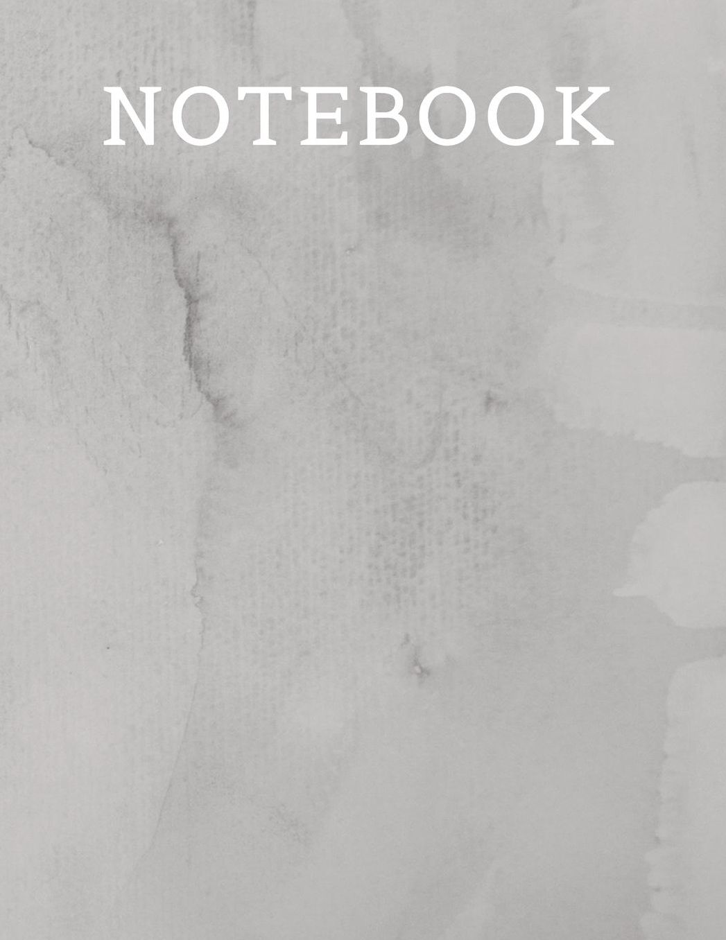 Notebook: Grey Watercolour 150 Blank Pages 8.5 x 11