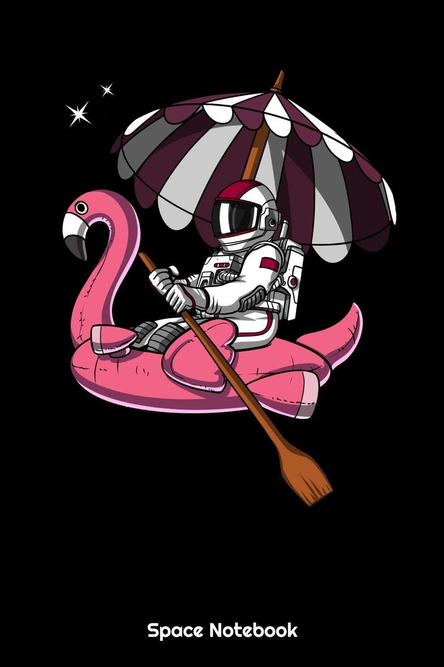 Space Notebook: Astronaut Riding Space Flamingo Float Notebook