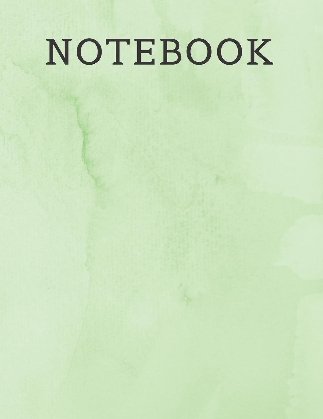 Notebook: Green Watercolour 150 Blank Pages 8.5 x 11
