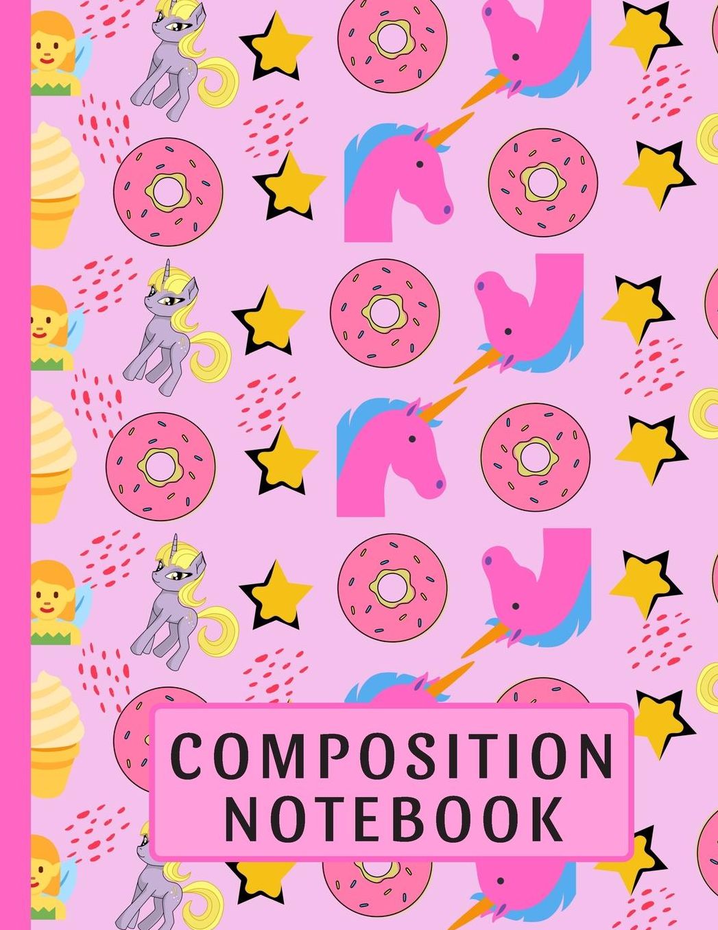 Composition Notebook: Cute Unicorn Pink College Ruled Lined Pages Notebook (8.5 x 11)