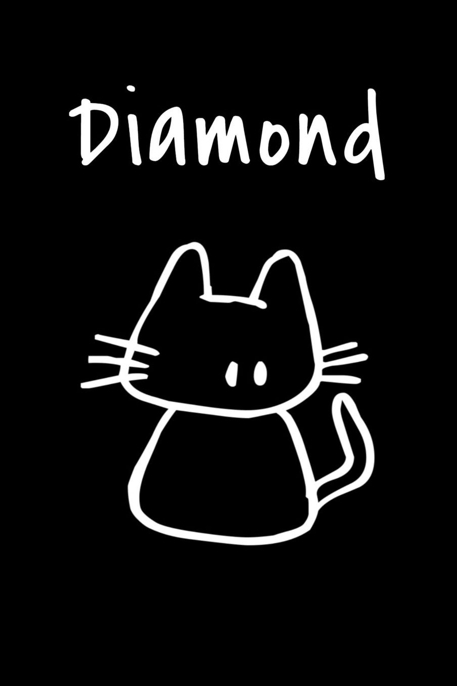 Diamond: Composition Notebook Plain College Ruled Wide Lined 6 x 9 Journal Cute Funny Kawaii Gifts for Cat Lover's Organizer Record Log Passwords Address Book Appointments & Diary Students Back to School Teens Kids Workbook for Writing Notes