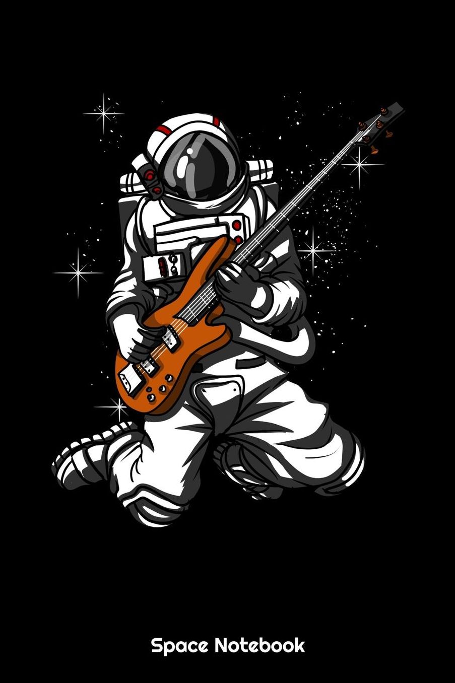 Space Notebook: Space Astronaut Bass Guitarist Notebook