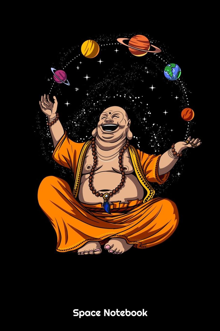 Space Notebook: Space Buddha Juggling Planets Notebook