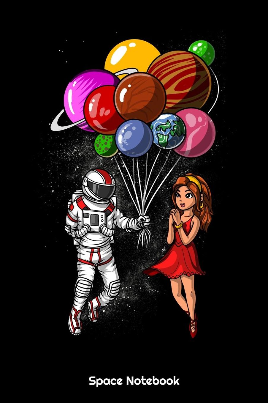 Space Notebook: Space Astronaut Balloon Planets Notebook