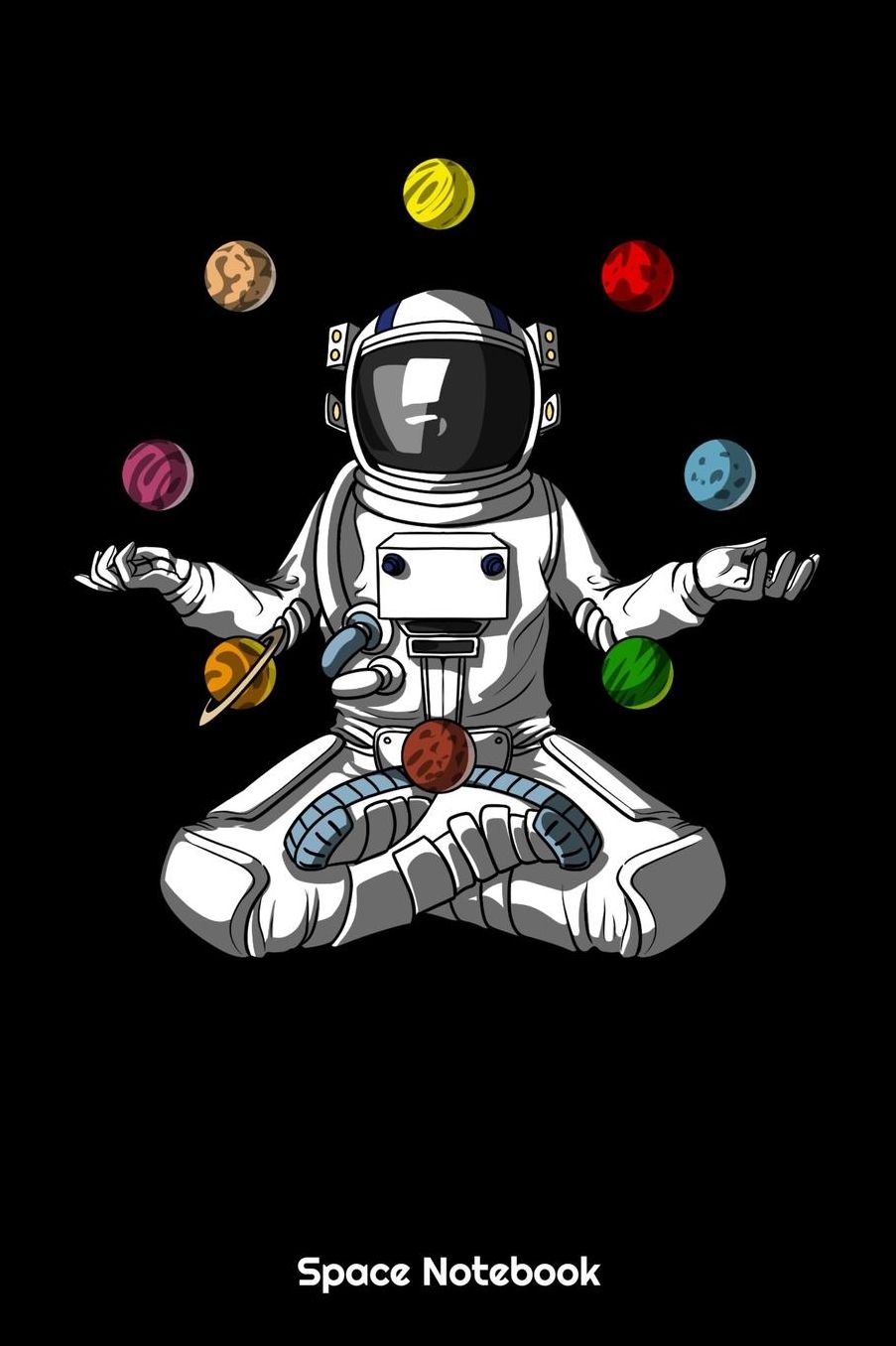 Space Notebook: Space Astronaut Juggling Planets Notebook