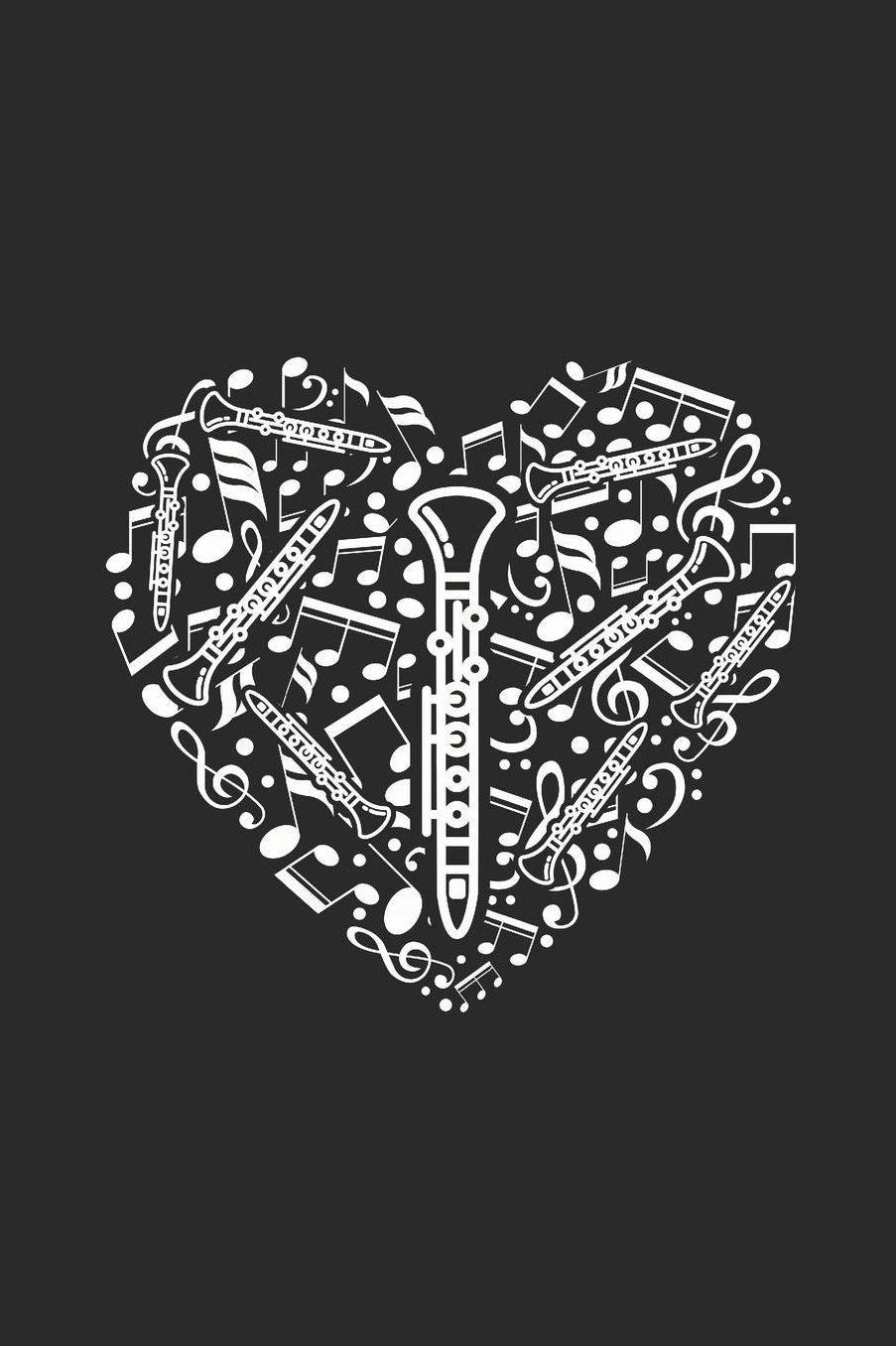 Clarinet Heart: Clarinets Notebook, Blank Lined (6" x 9" - 120 pages Musical Instruments Themed Notebook for Daily Journal, Diary, and Gift