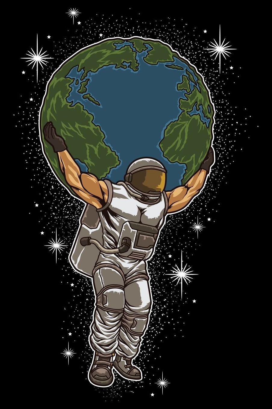 Astronaut Lifts The Globe: Blank Lined Notebook for people who love the far reaches of the galaxy