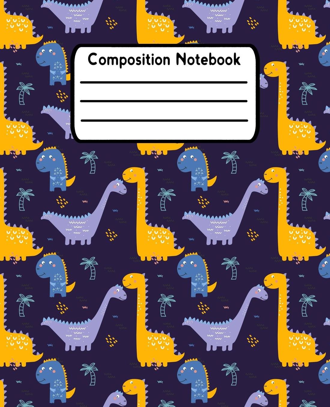 Composition Notebook: Dinosaur Wide Ruled Lined Journal For Kids V1