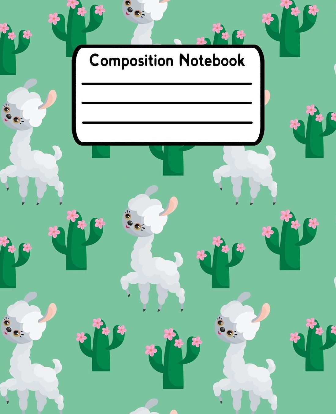 Composition Notebook: Llama Wide Ruled Lined Journal For Kids V3