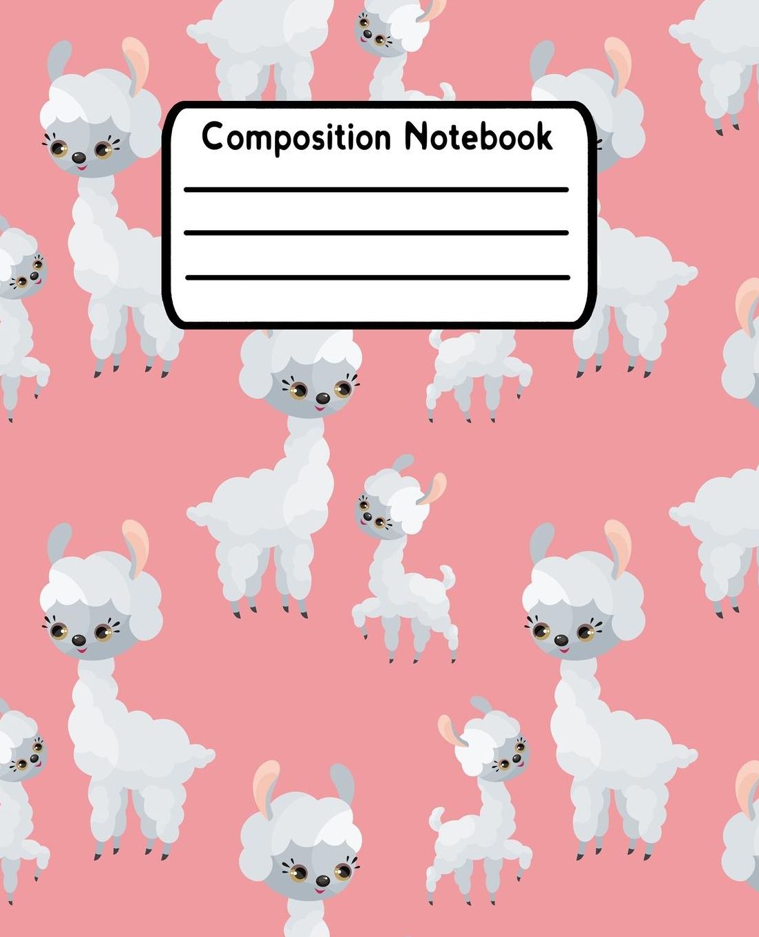 Composition Notebook: Llama Wide Ruled Lined Journal For Kids V2