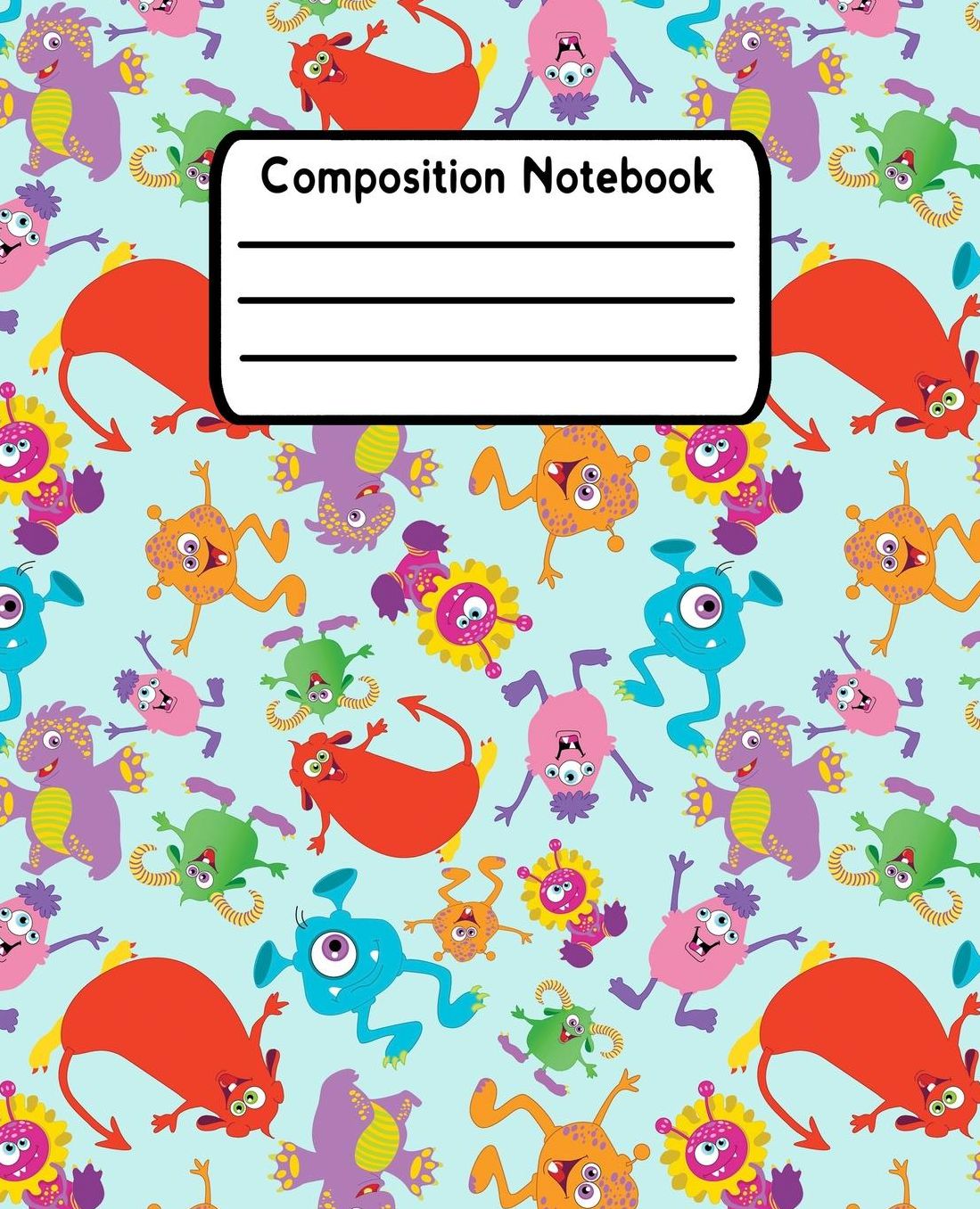 Composition Notebook: Monster Wide Ruled Lined Journal For Kids V1