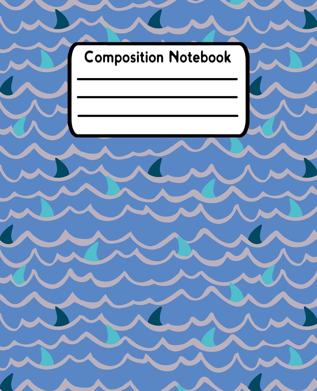 Composition Notebook: Shark Wide Ruled Lined Journal For Kids V4