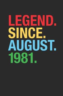 Legend Since August 1981: Small Lined Notebook (6 X 9 -120 Pages) for 38th Birthday Gift Idea for Women and Men