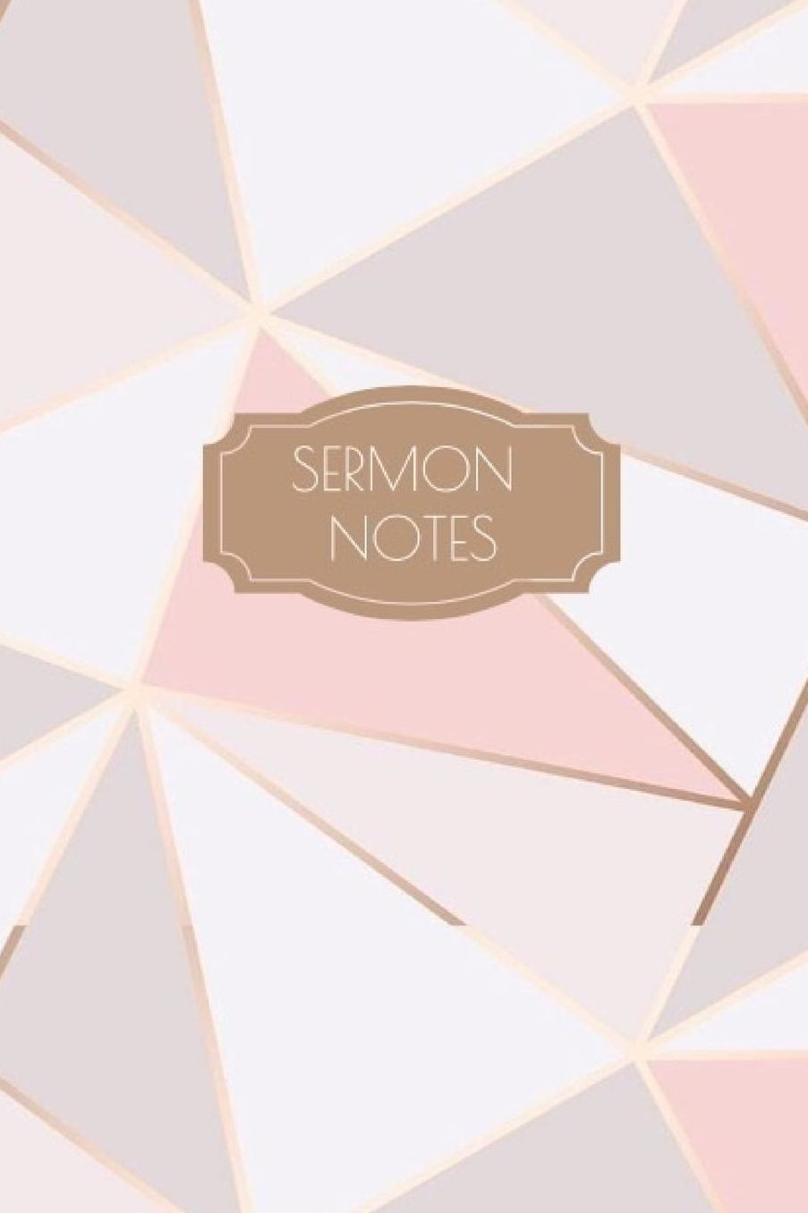 Sermon Notes: Marble Rose Gold Geometric Sermon Notes Journal for Ladies, Sermon Books For Kids, Sermon Notebook For Women