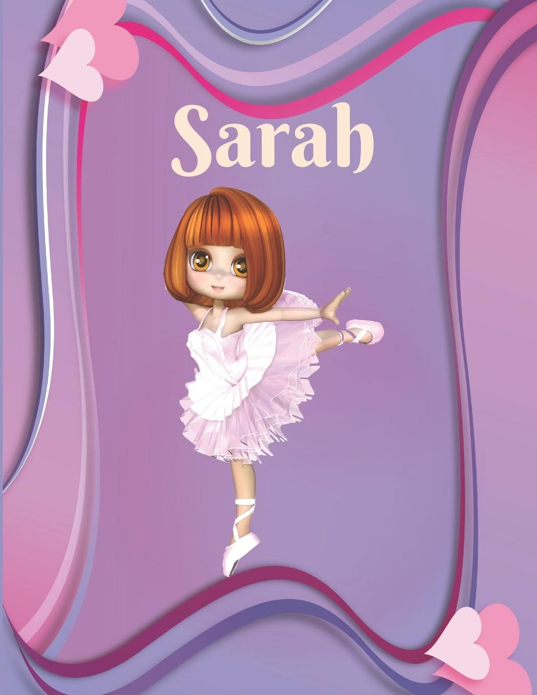 Sarah: Draw & Write Notebook Personalized with Name for Girls who Love Ballet Dancing / With Picture Space and dashed mid-line