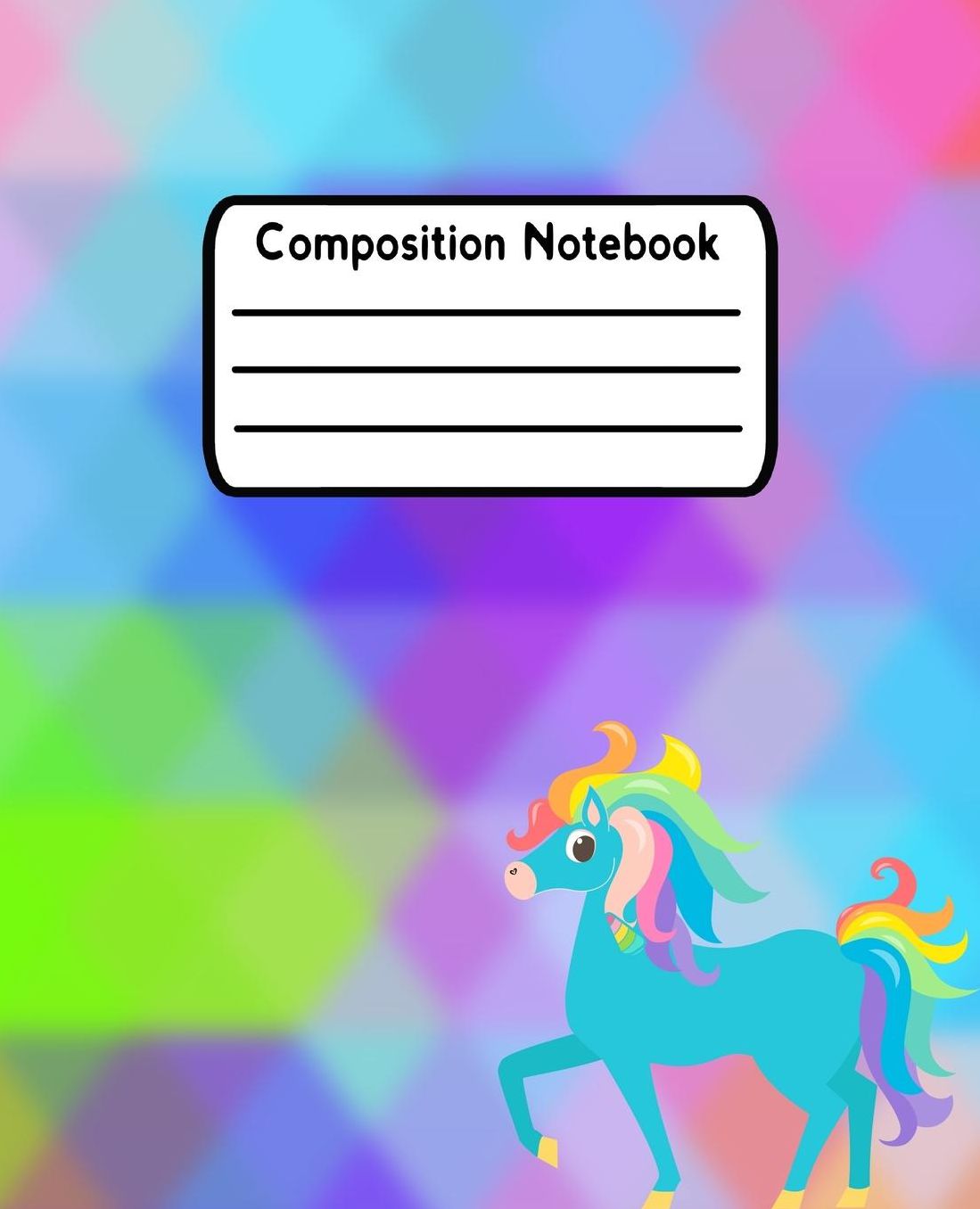 Composition Notebook: Unicorn Wide Ruled Lined Journal For Kids V7