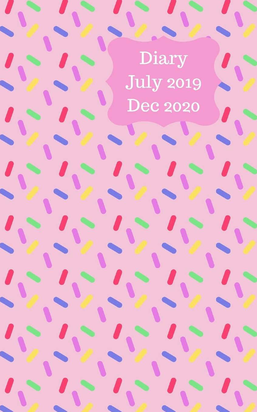 Diary July 2019 Dec 2020: 5x8 pocket size, week to a page 18 month diary. Space for notes and to do list on each page. Perfect for teachers, students and small business owners. Bright pink & multi colour design