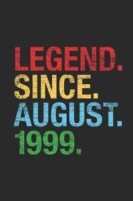 Legend Since August 1999: Dotted Bullet Journal (6 X 9 -120 Pages) for 20th Birthday Gift Idea for Women and Men