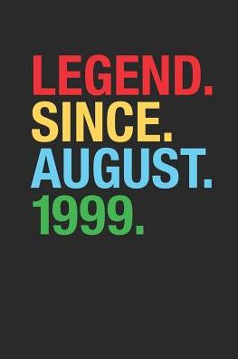 Legend Since August 1999: Dotted Bullet Grid Notebook / Journal (6 X 9 -120 Pages) - 20th Birthday Gift Idea