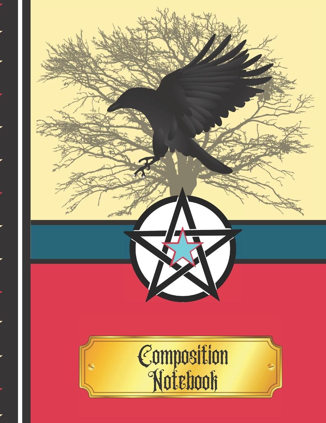 Composition Notebook: Flying Crow Magic Wicca Gift (WIDE RULED) - Writing Gift for Witches and Wizards