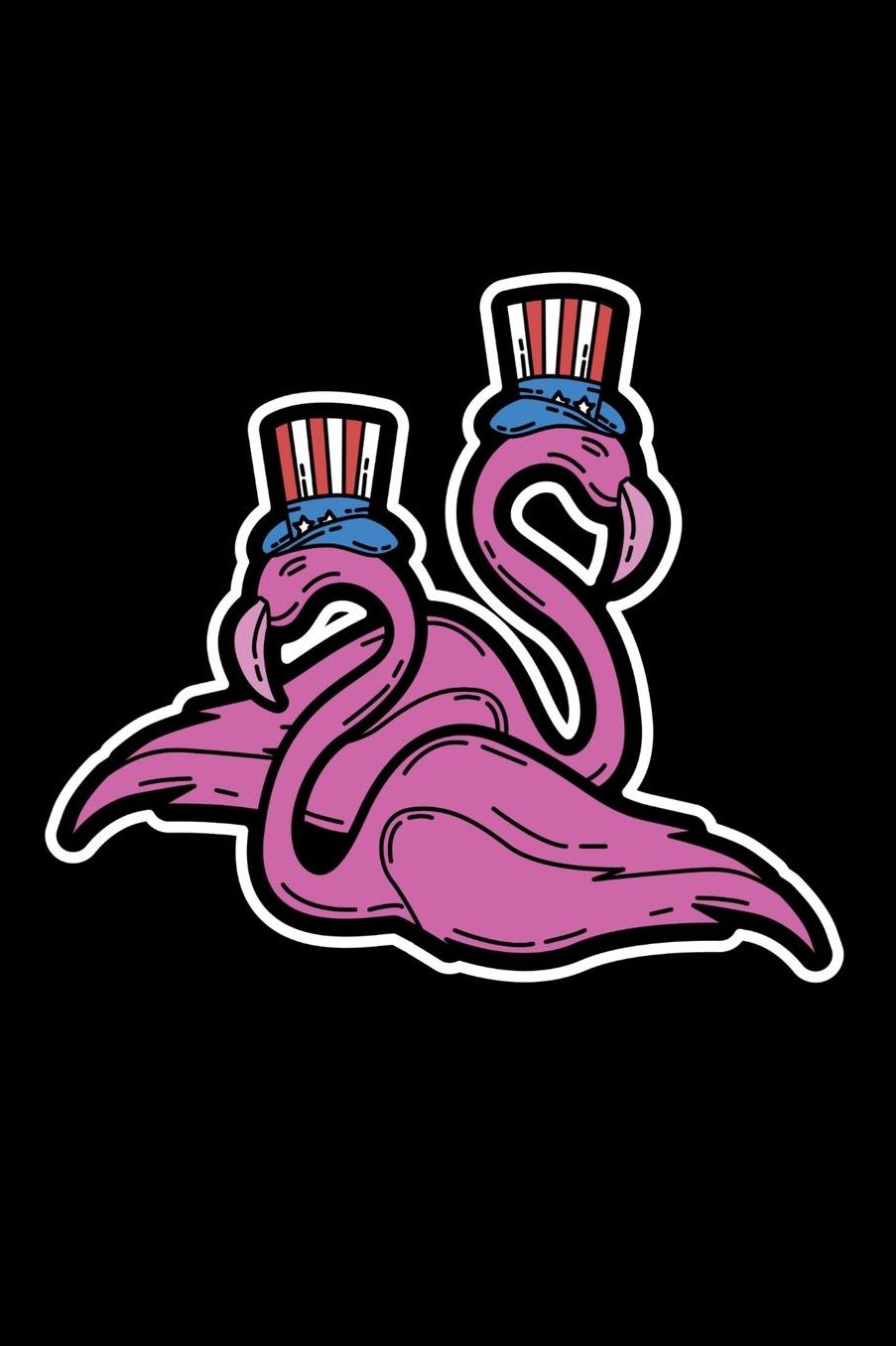 Flamingo: 120 Pages I 6x9 I College Ruled Linepaper I Funny 4th Of July, Patriotic, Liberty & 1776 Gifts