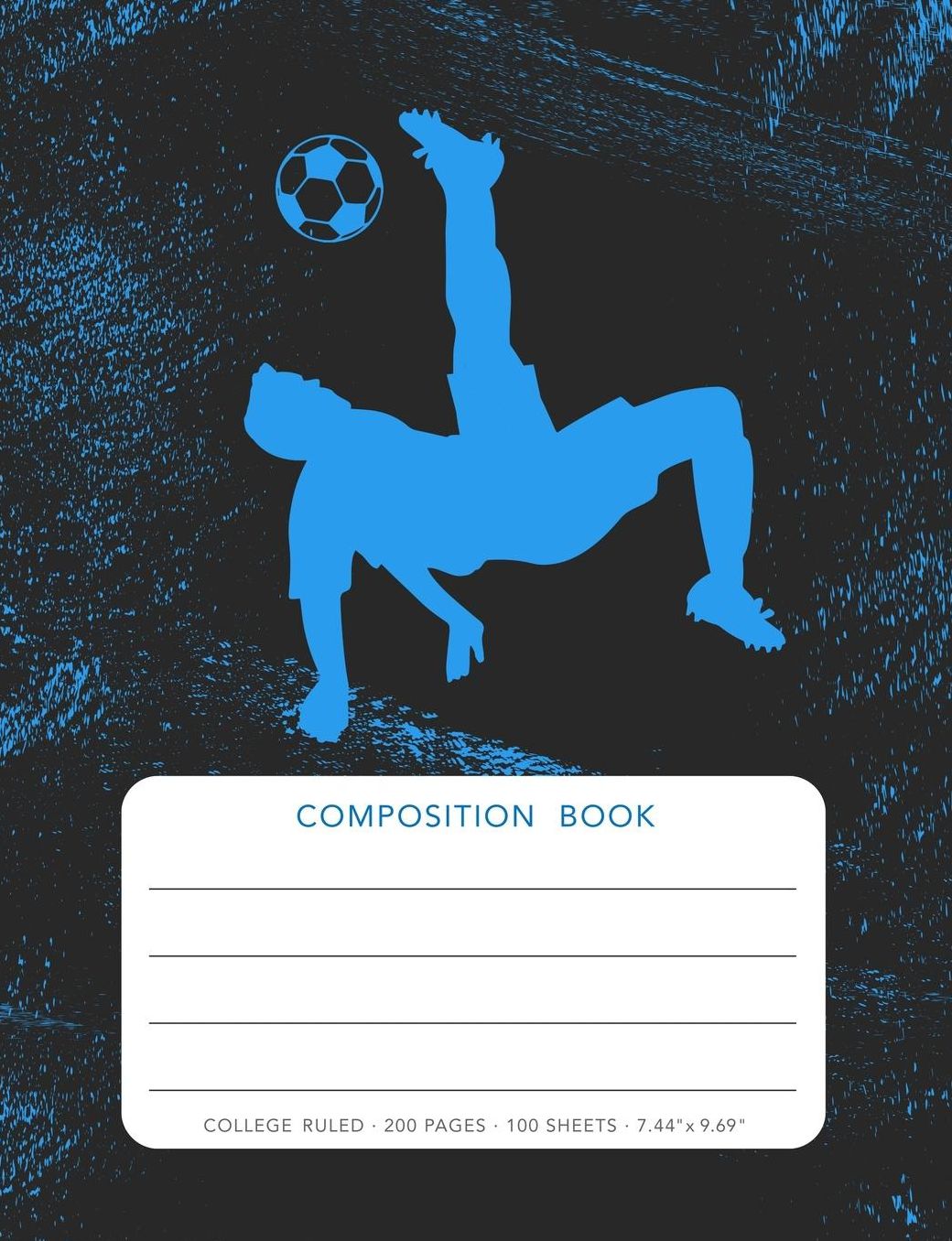 Composition Book Soccer: College Ruled 200 pages 100 Sheets 7.44x 9.69